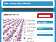 Tablet Screenshot of elottery-syndicate.net